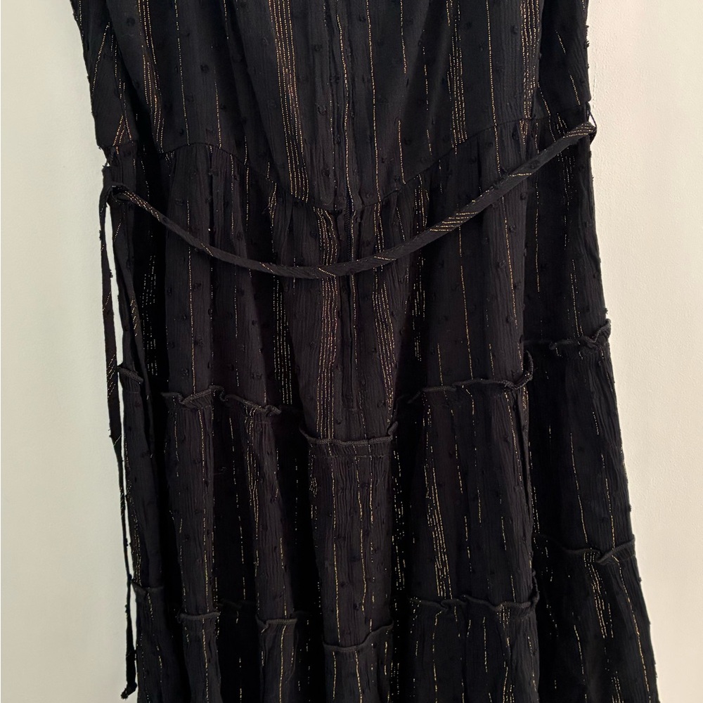 Black Dress with Gold Accents